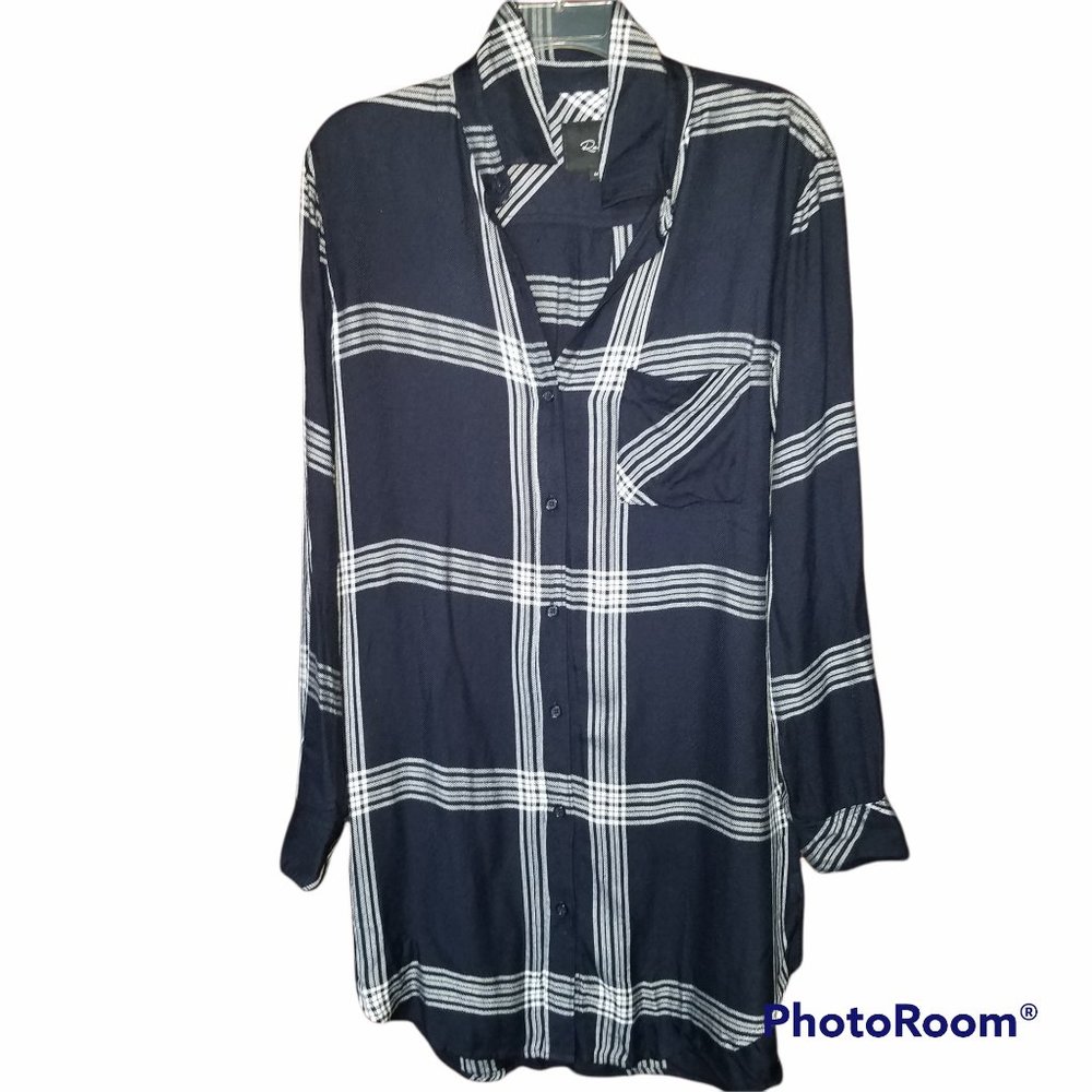 Rails Bianca Plaid Button Down Shirtdress Indigo - Picture 2 of 15